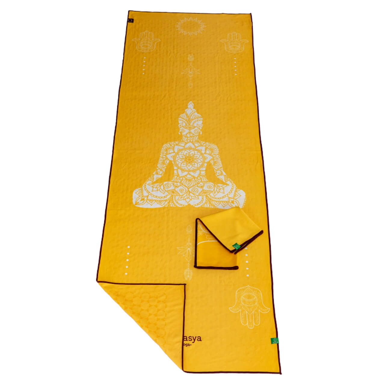 Yoga Handtuch rutschfest | Mikrofaser-Auflage mit Silikon-Waben & Gesichtstuch