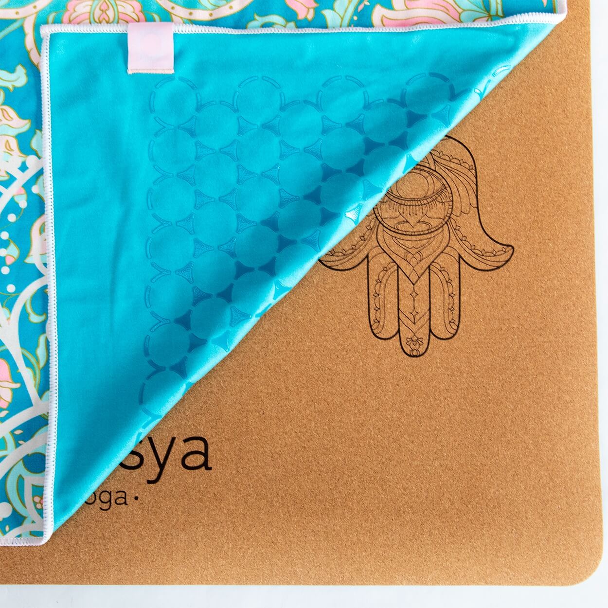 Yoga Handtuch rutschfest | Mikrofaser-Auflage mit Silikon-Waben & Gesichtstuch