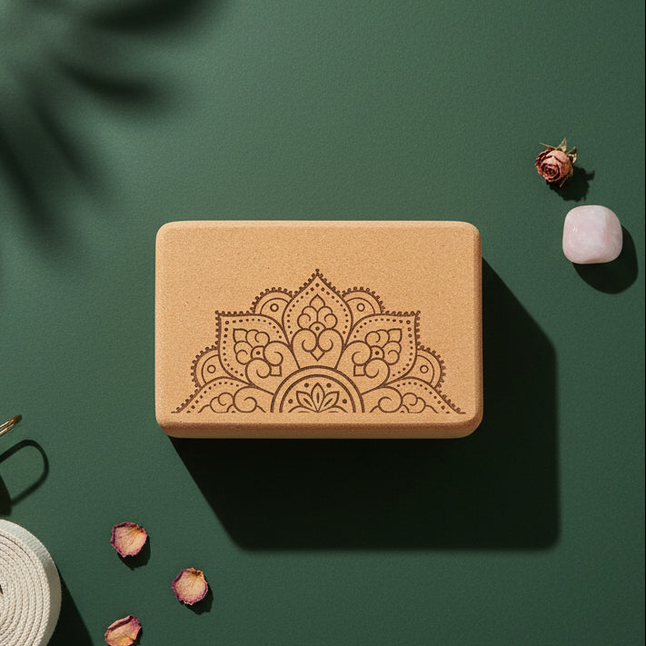Yoga Block aus portugiesischem Kork, 22,5 x 15 x 7,5 cm mit abgerundeten Kanten