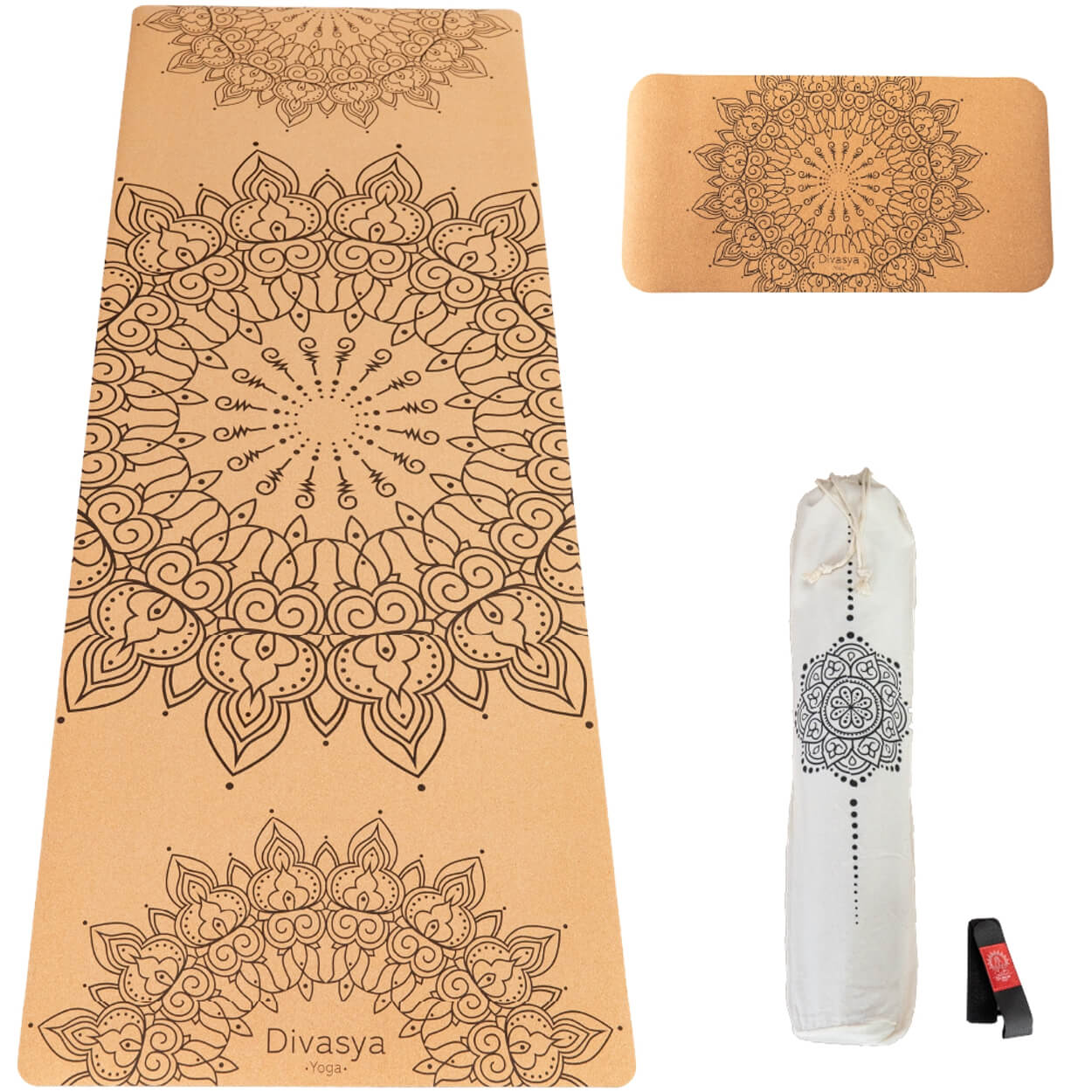 Yoga Set Support mit Kork-Yogamatte und Yoga-Pad