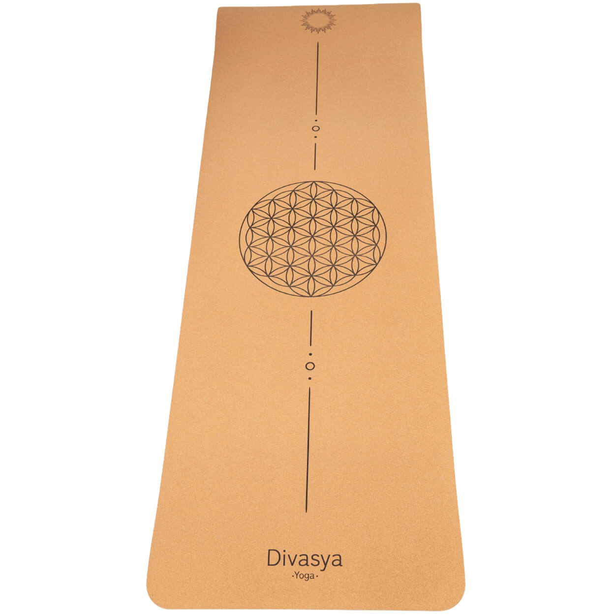 Kork-Yogamatte im Design Blume des Lebens