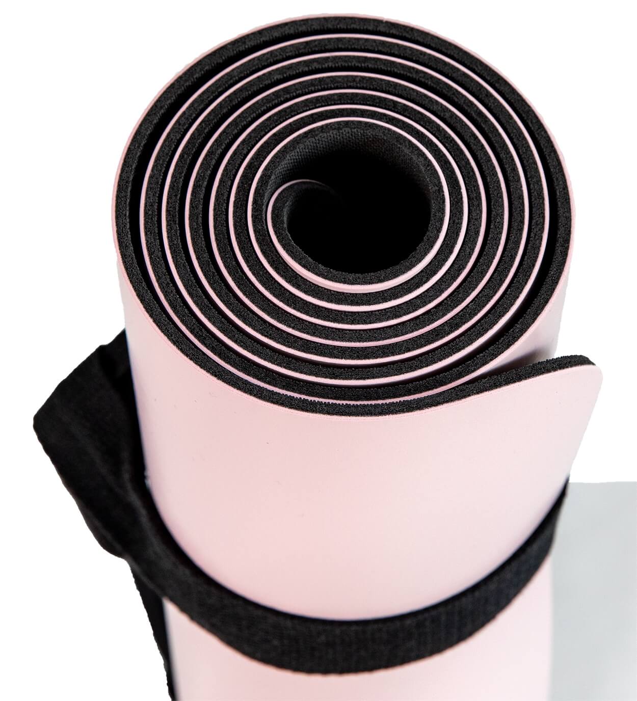 Yogamatte rutschfest in Light Pink ausgerollt