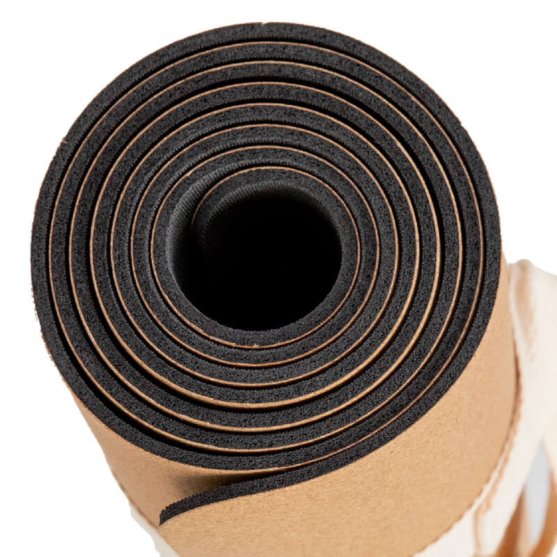 Extra breite Kork-Yogamatte mit Naturkautschuk-Unterseite