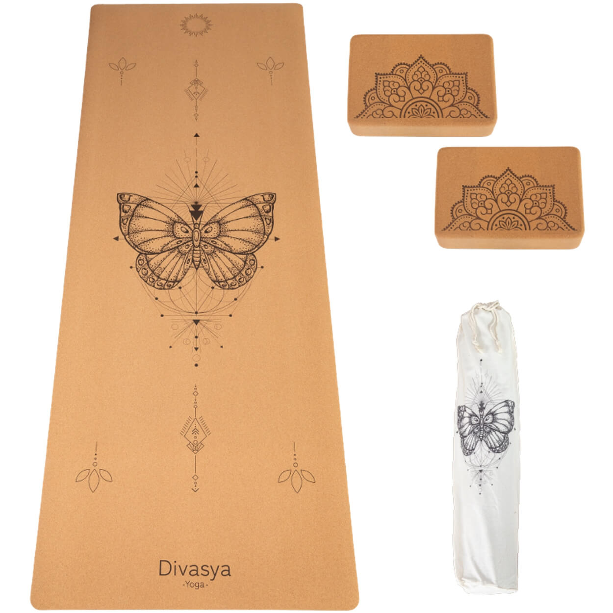 Yoga Starter Set mit Tragegurt und Schutzhülle