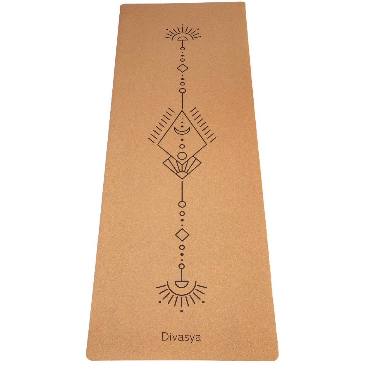 Yogamatte aus Portugal-Kork mit Naturkautschuk und Mandala-Muster