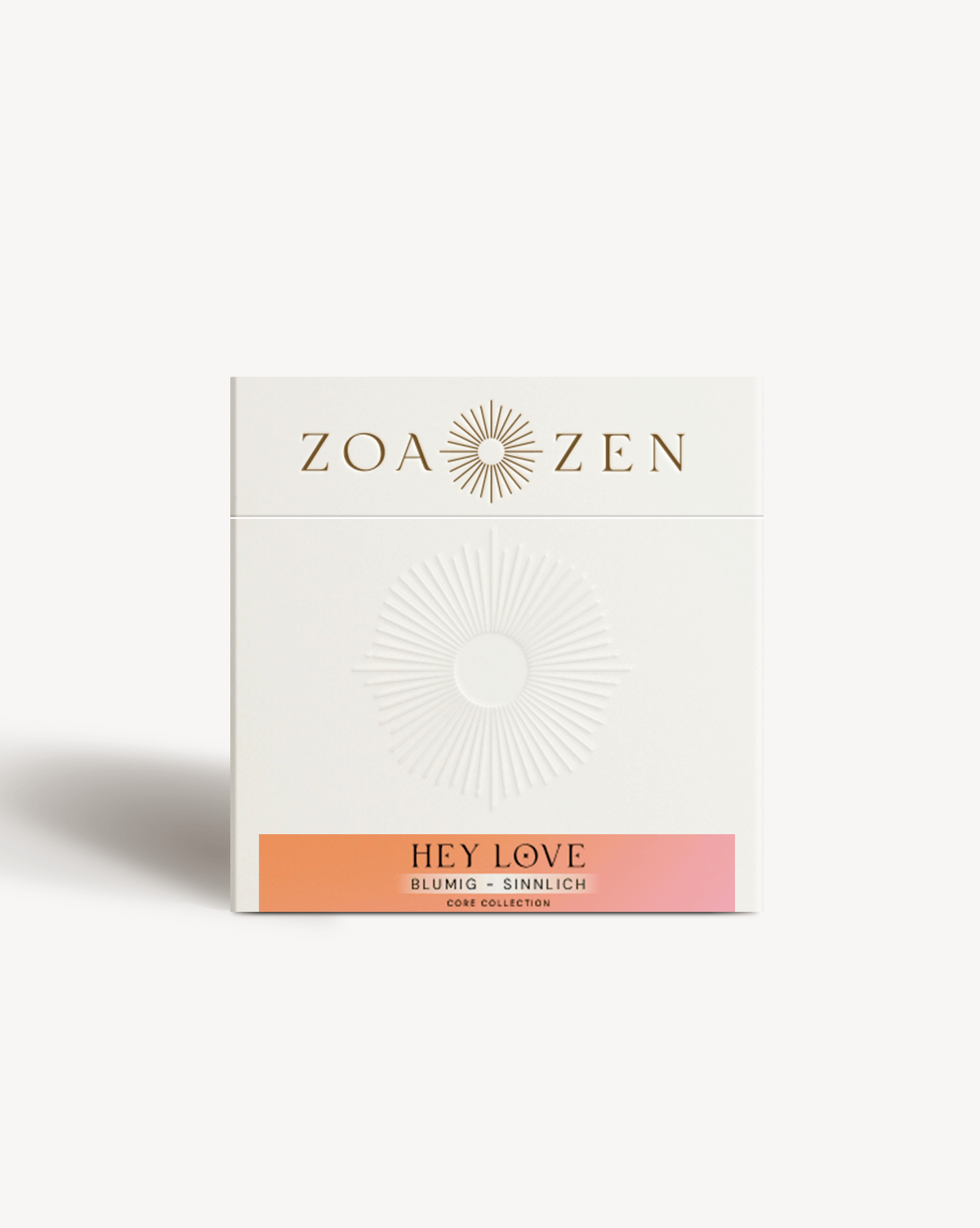 Hey Love Räucherpapier von ZoaZen – florales Herz-Design der Verpackung