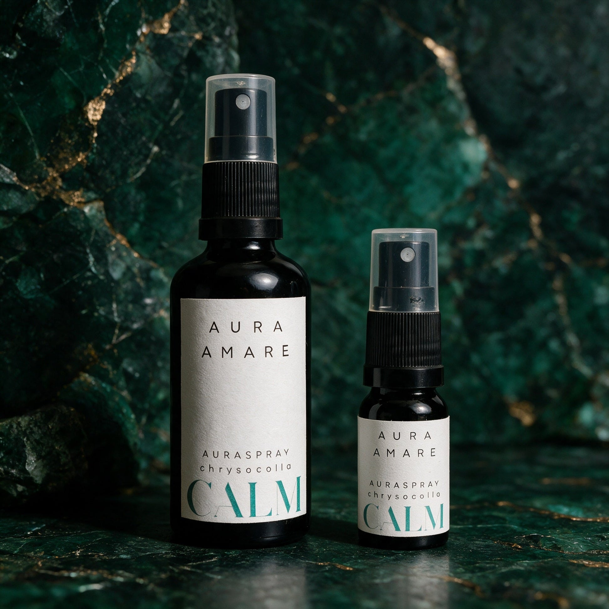 Auraspray CALM in 50 ml und 10 ml im Größenvergleich