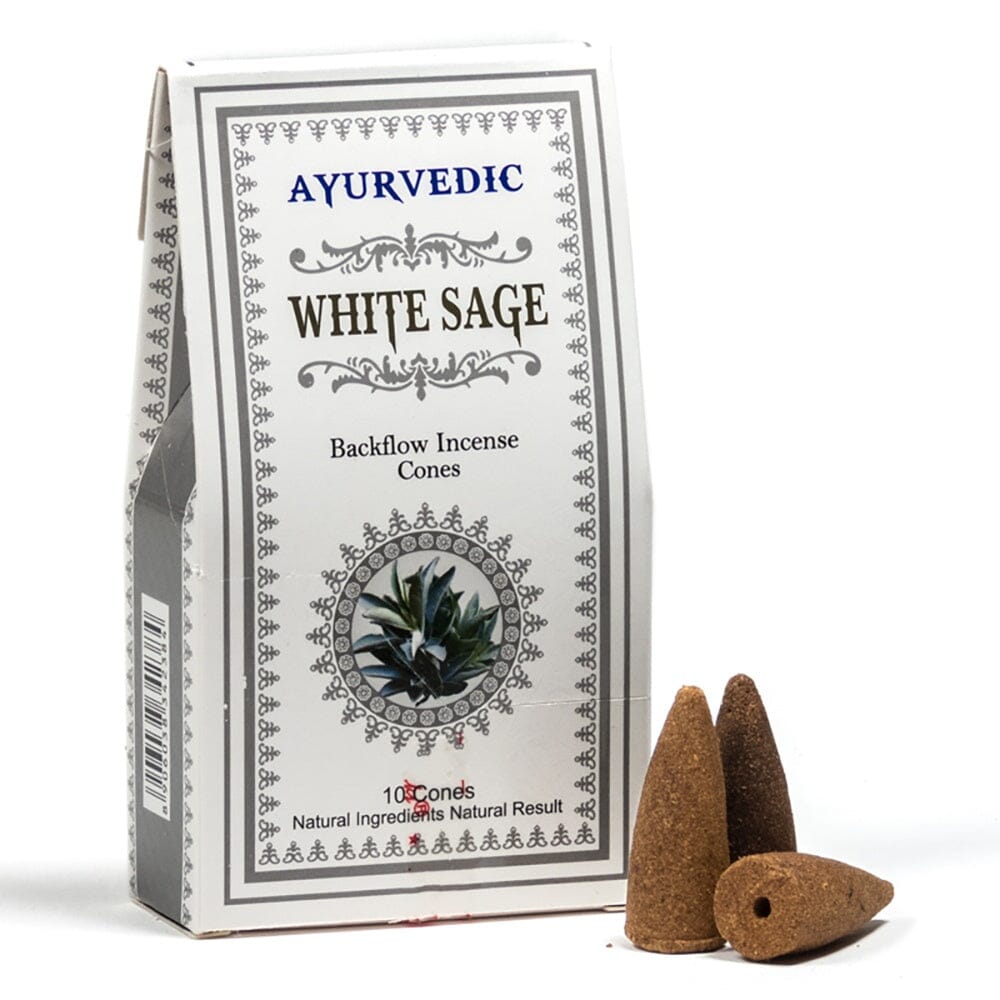 Ayurvedische Rückfluss-Räucherkegel Nag Champa in der Verpackung