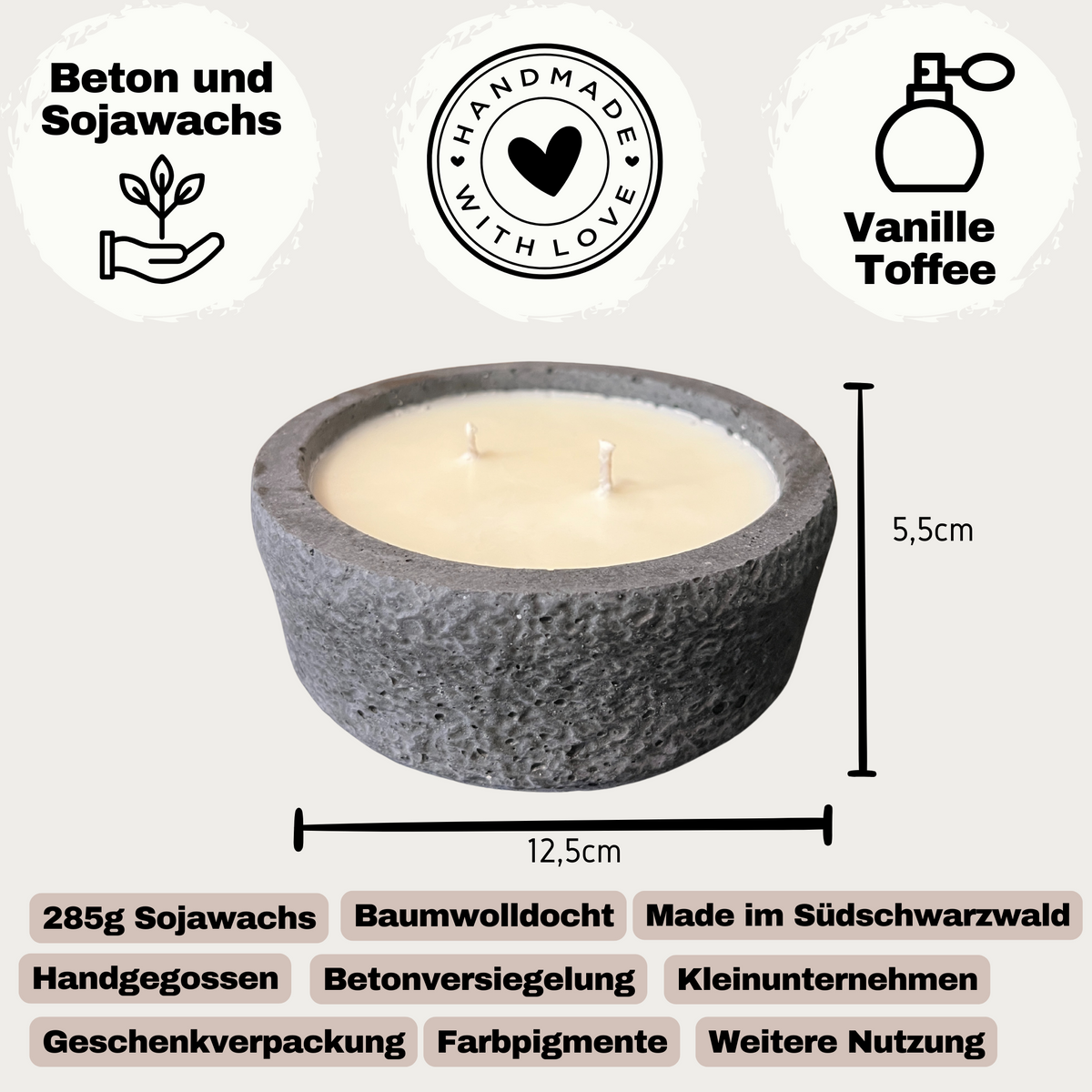Betonkerzen-Set Natural Duo, Ansicht 6
