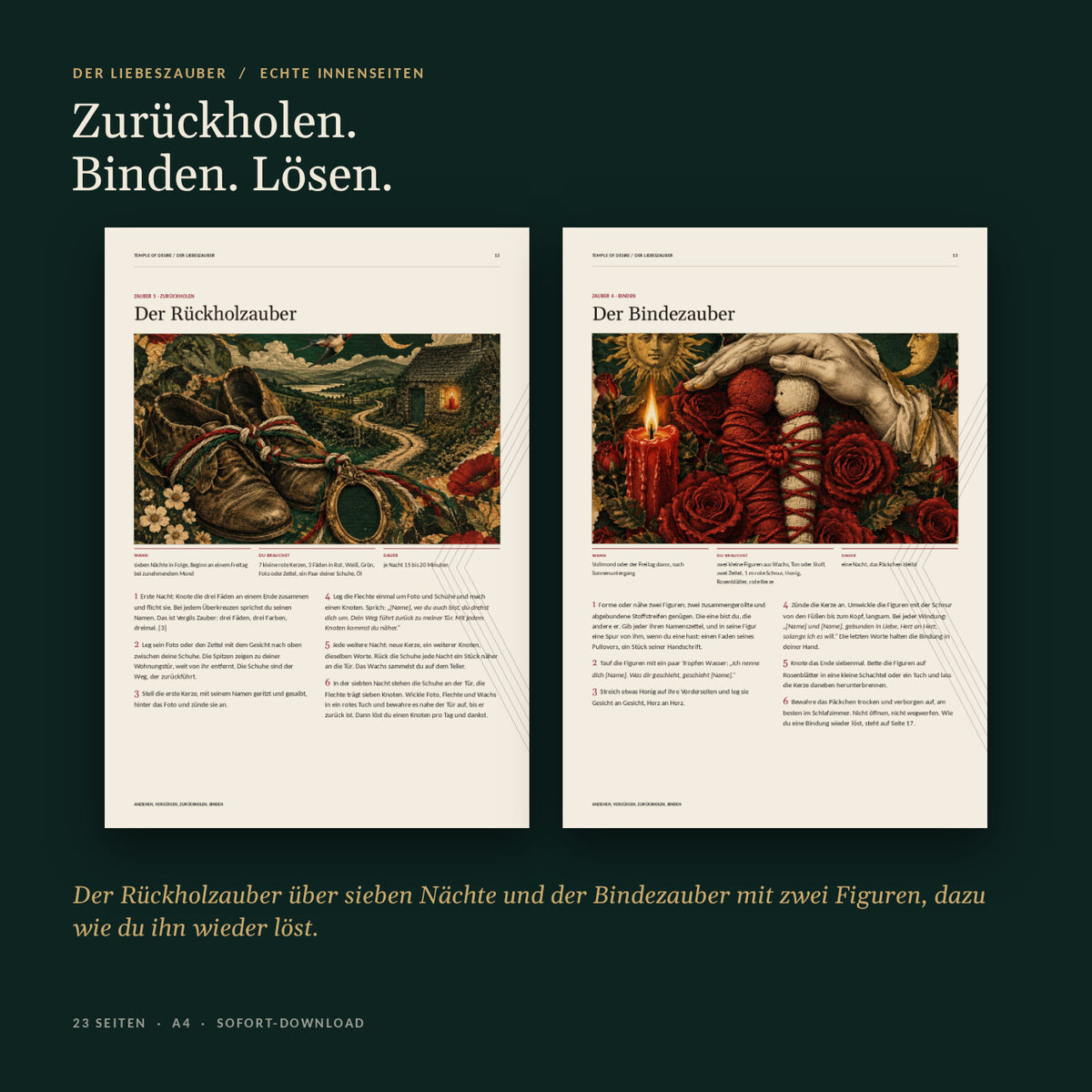Echte Innenseiten: Der Rückholzauber und Der Bindezauber