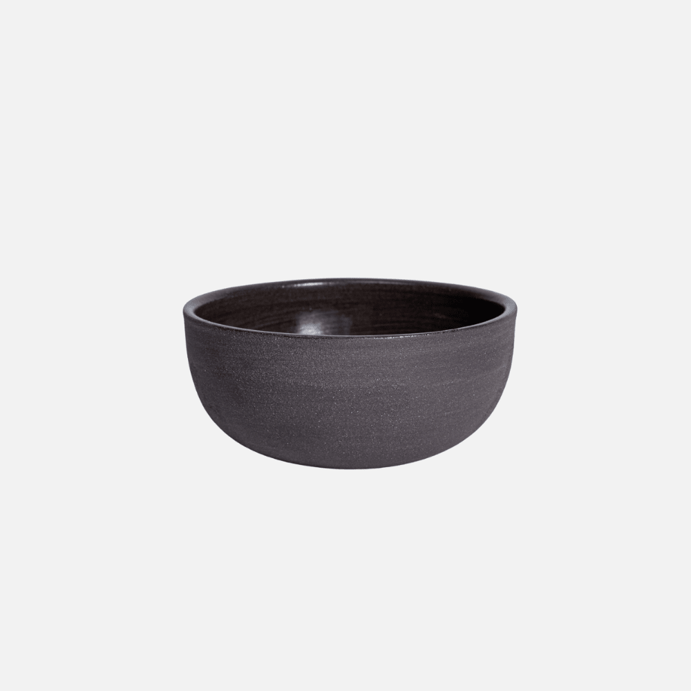 KUMO Cappuccino Tasse grau-schwarz – handgedrehte Steinzeugtasse (ca. 220 ml), Produktansicht