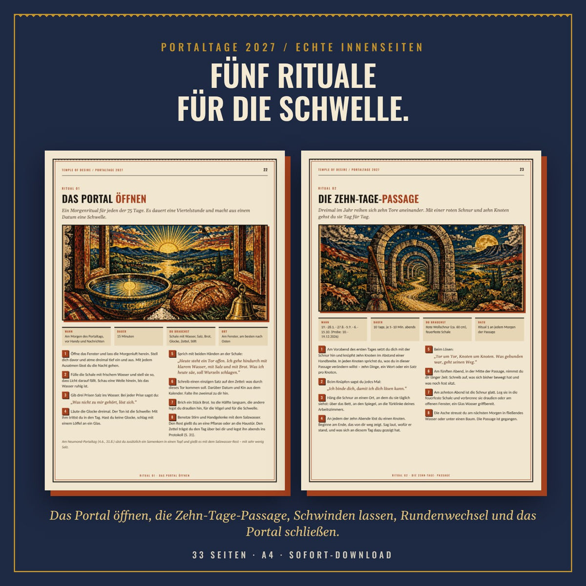 Echte Innenseiten: Rituale – das Portal öffnen und die Zehn-Tage-Passage