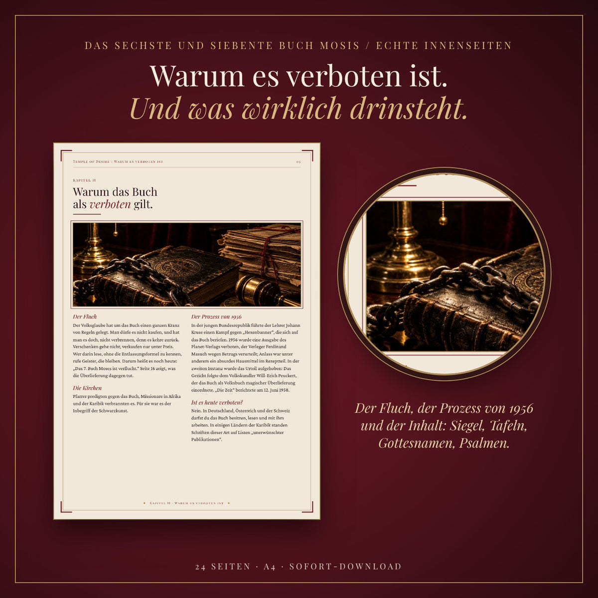 Echte Innenseiten: warum das 7. Buch Moses als verboten gilt