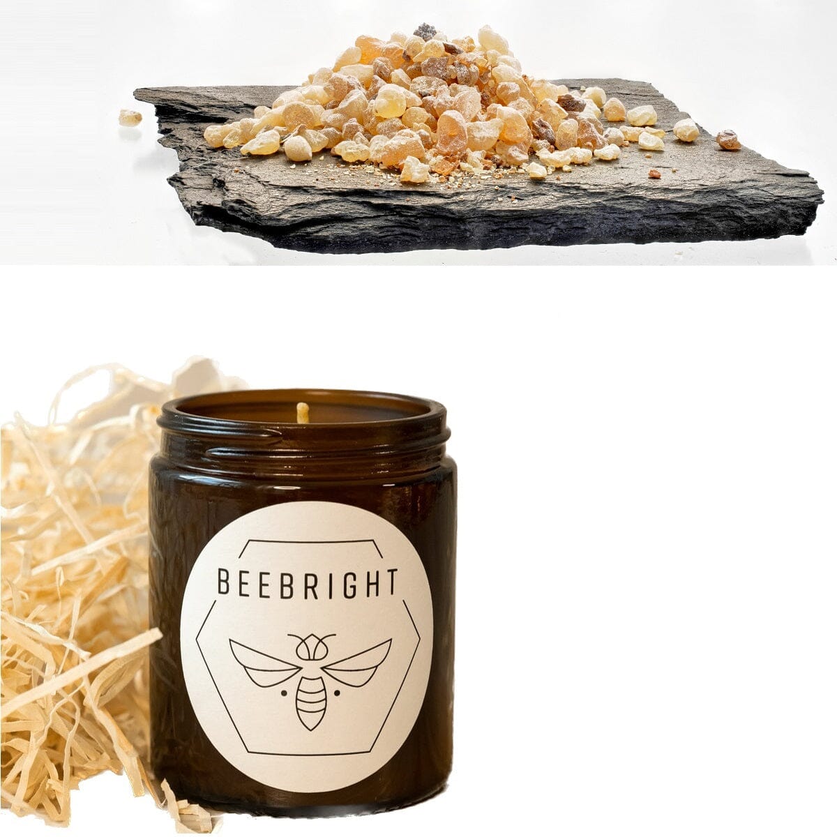 Mehrere Bienenwachskerzen in verschiedenen Duftnoten nebeneinander
