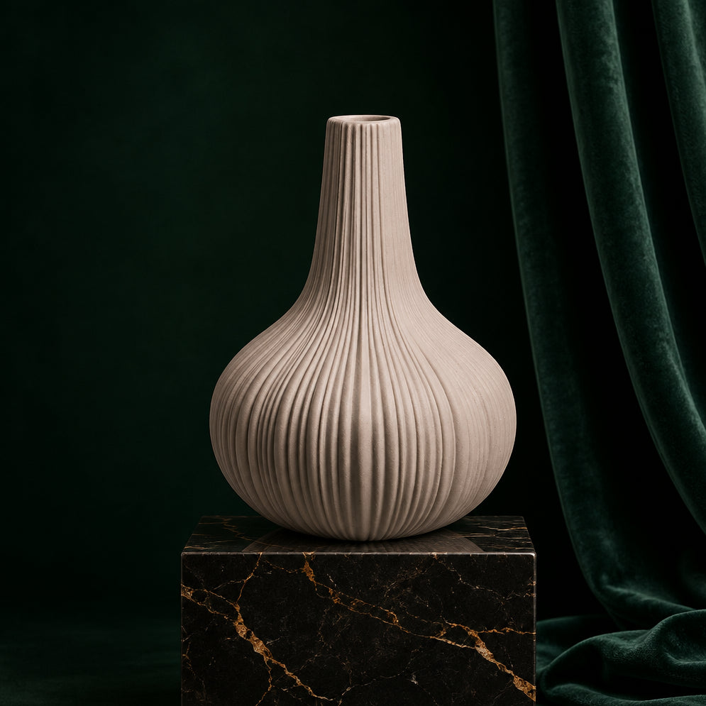 Vase VINTAGE rose von Tranquillo, bauchige Vase aus Steinzeug in Pastellrosé