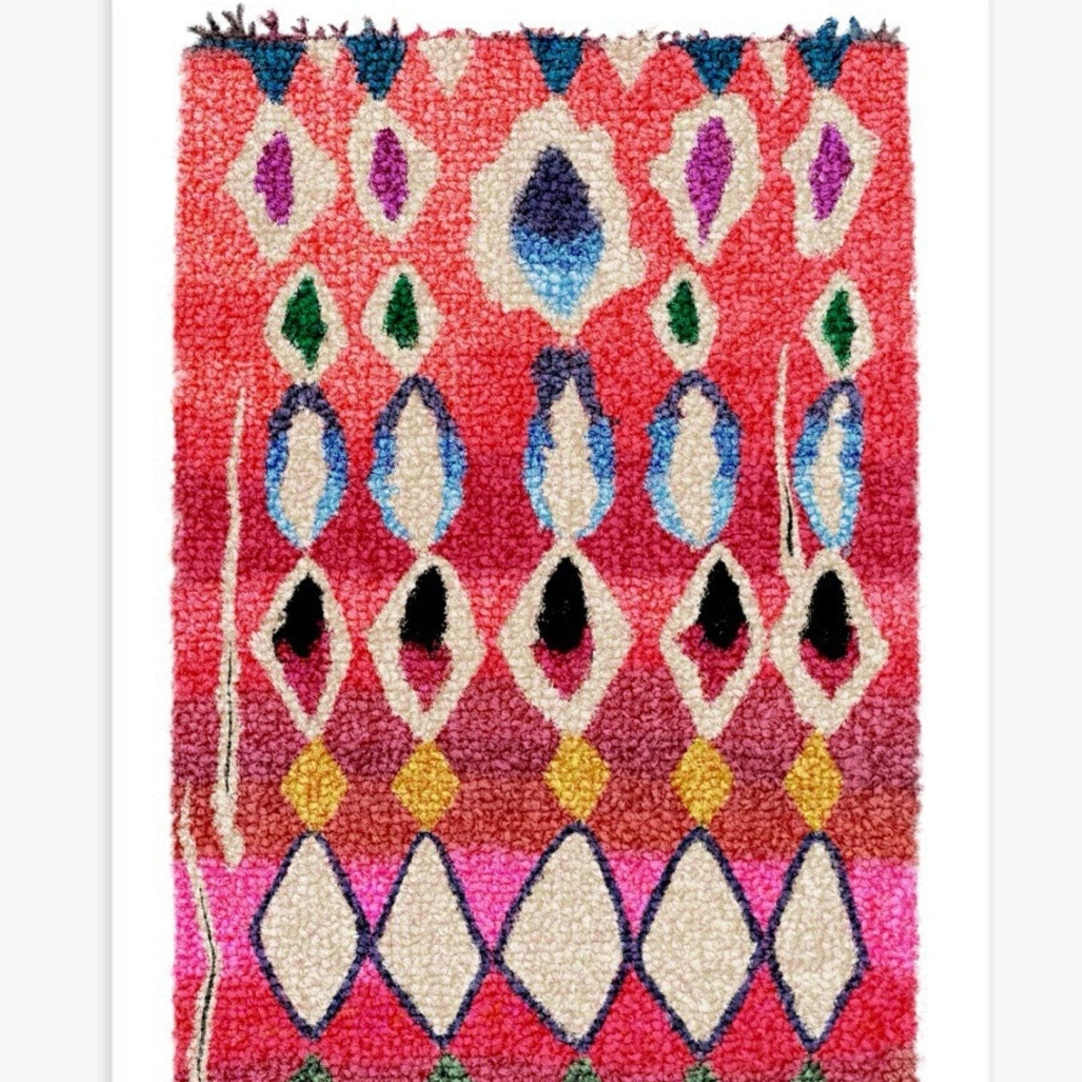 Kunstdruck Berber Rosa No.1 mit gemaltem Berbermuster in kräftigem Rosa
