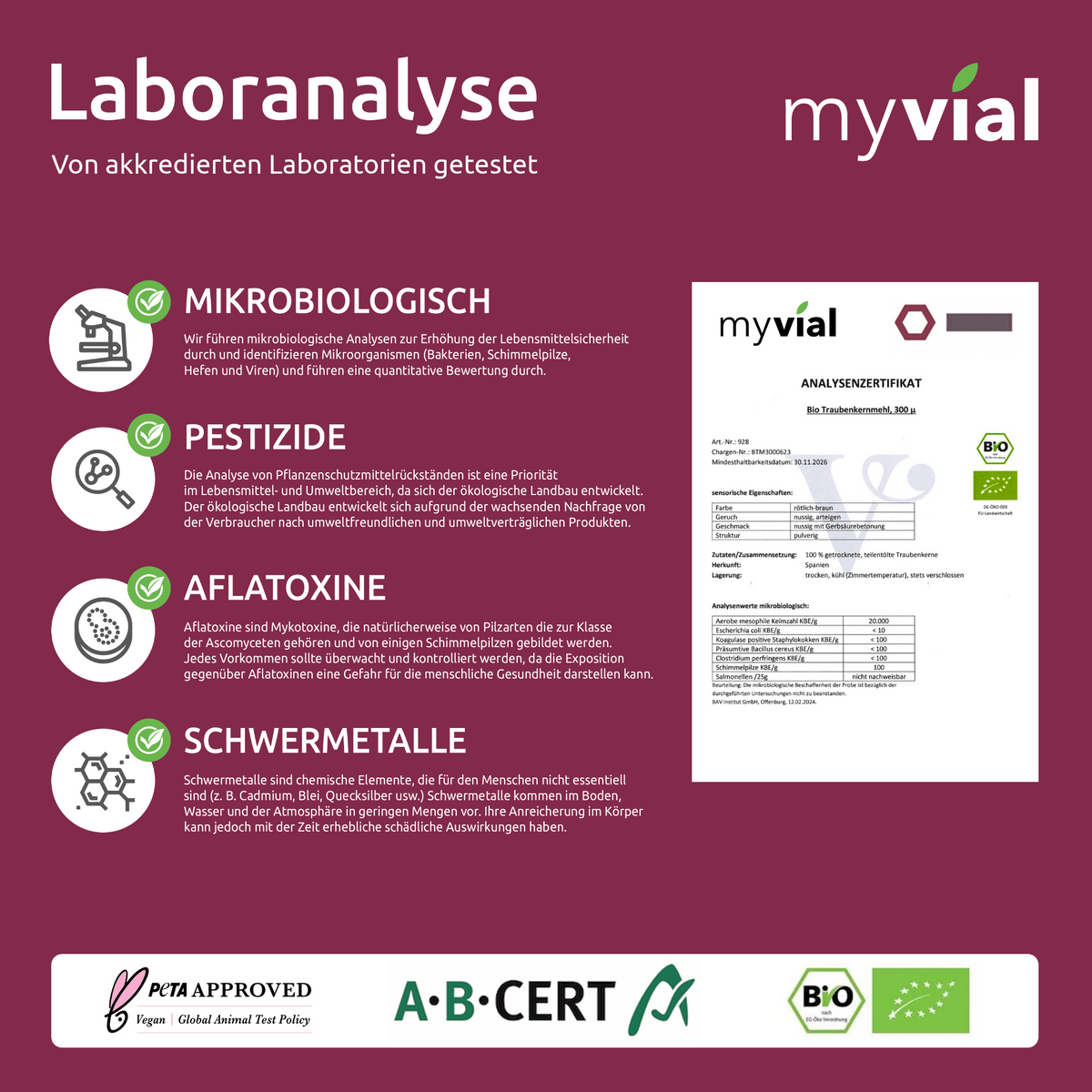 Vegane Bio OPC Kapseln von myvial, Packungsansicht
