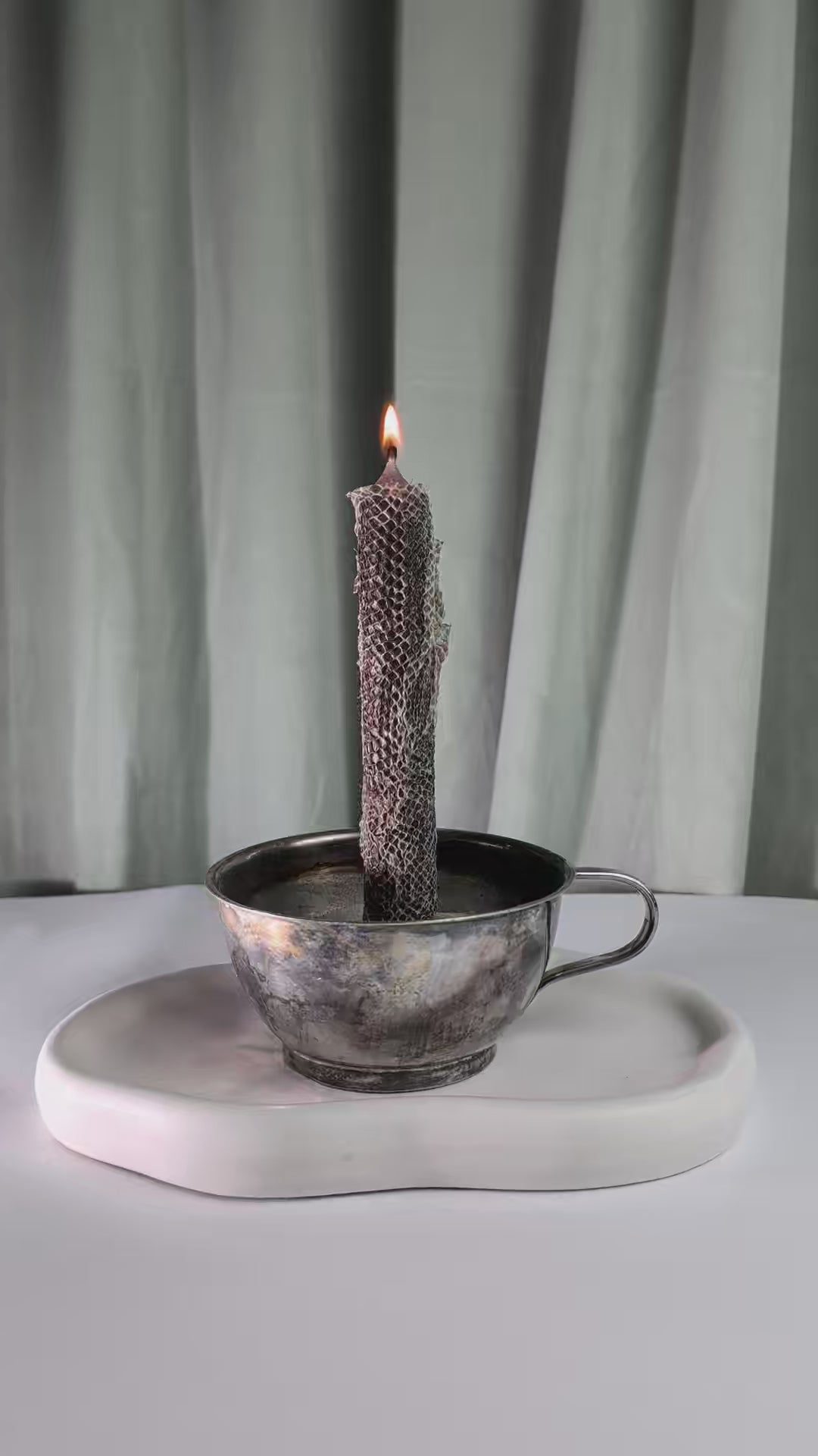 Ritualkerze | Echte Schlangenhaut | Transformation