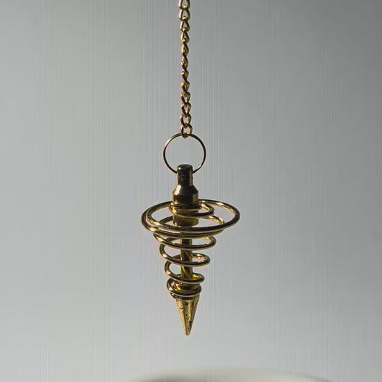 Finde deine Antworten. Hochwertiges Spiralpendel aus Metall (Gold). Made in Spain. Ideal für Radiästhesie, Energiearbeit & Chakra-Diagnose. (