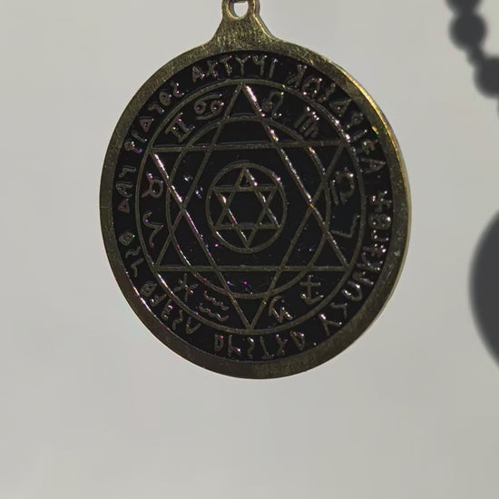 Siegel Salomos Anhänger Obsidian Kette Davidstern Hexagramm Schutzamulett Temple of Desire