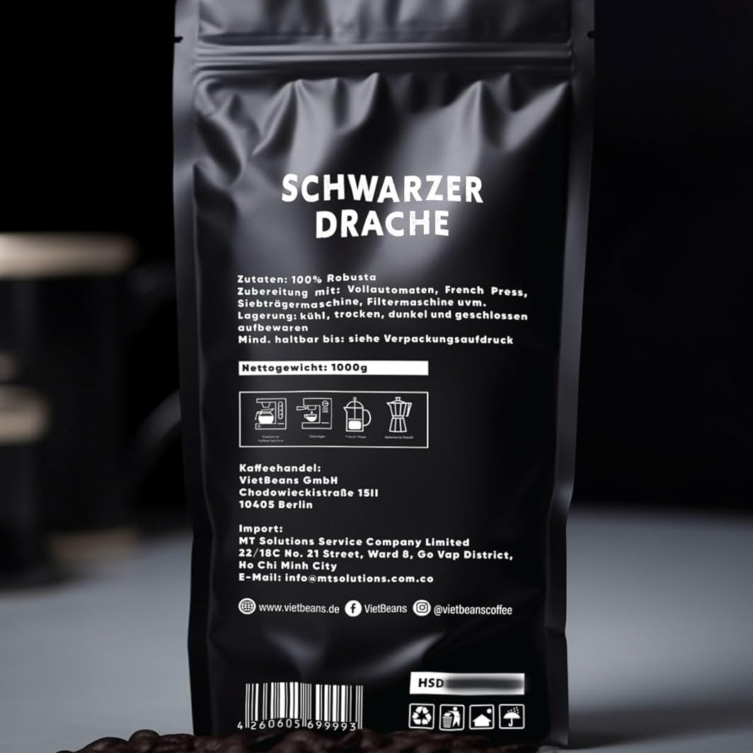 Espressobohnen des Schwarzen Drachen in der Nahaufnahme