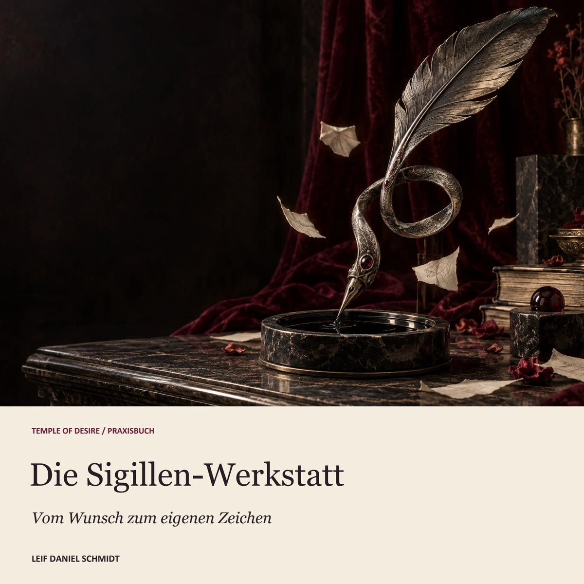 Die Sigillen-Werkstatt – Cover mit silberner Feder
