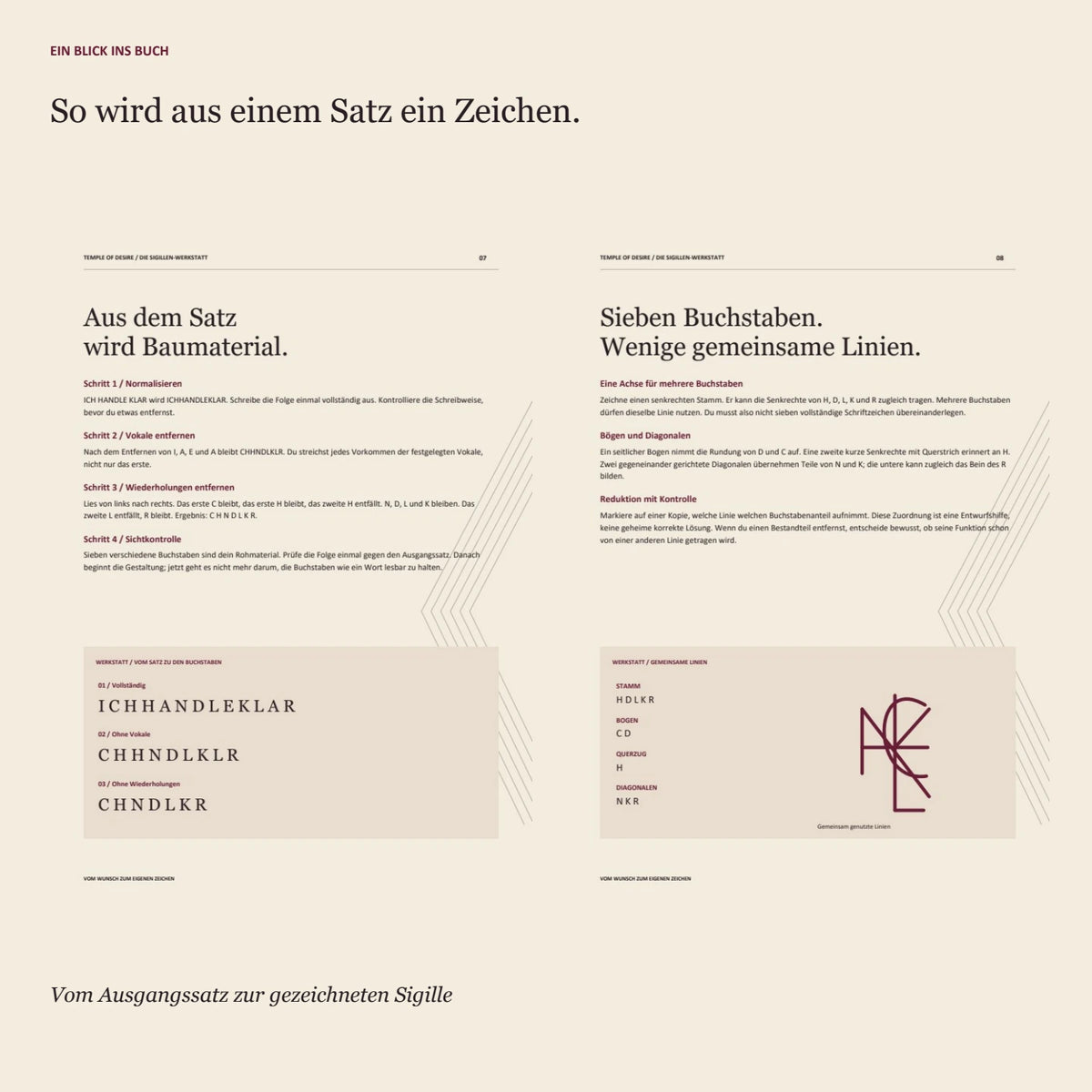 Echte Buchseiten: vom Satz zur Sigille