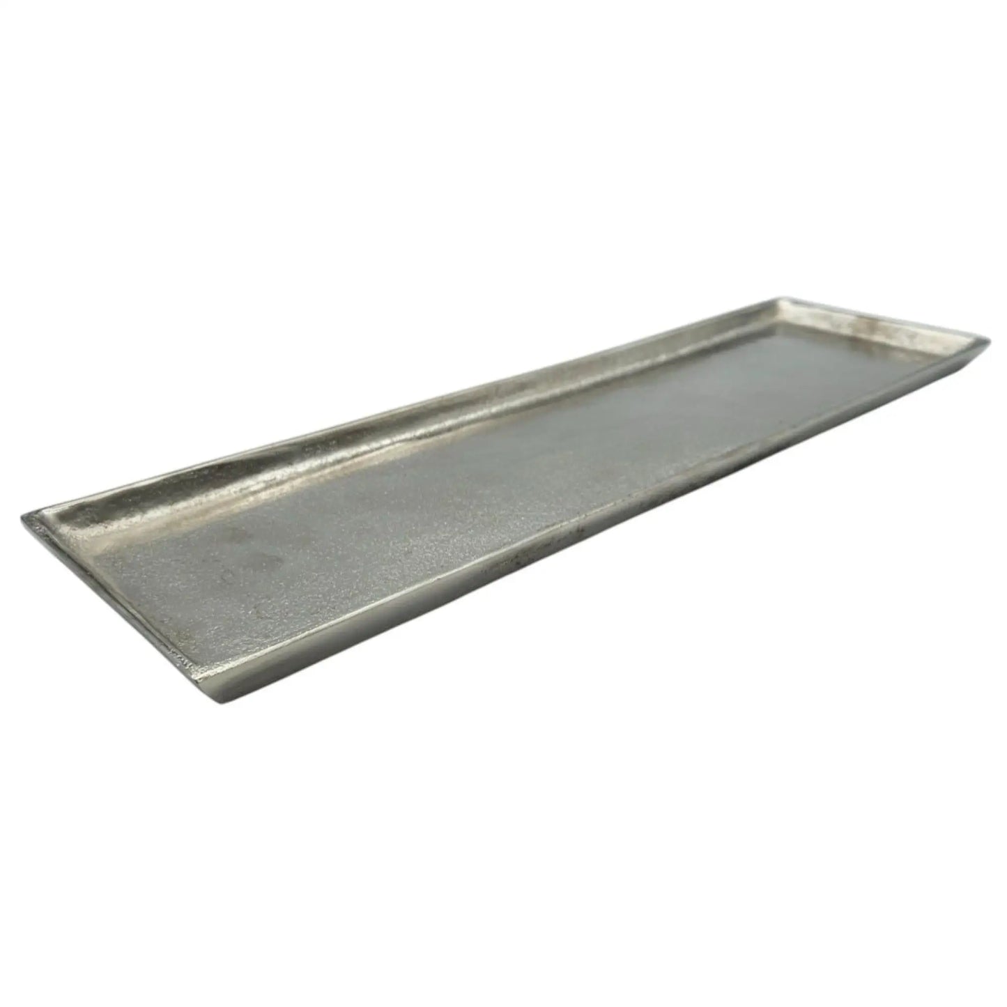 Dekotablett aus Aluminium in Silber, Detailansicht der Oberfläche
