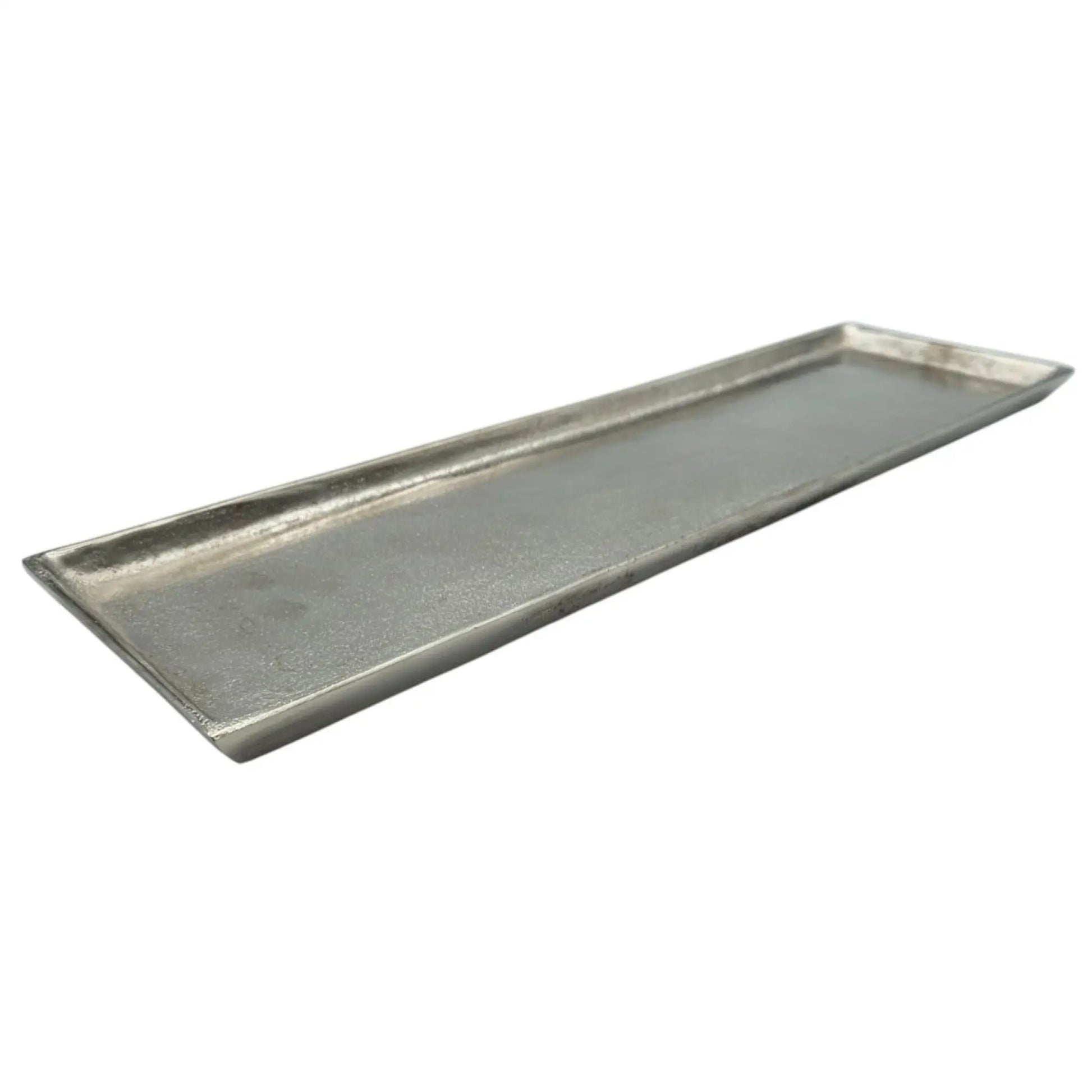 Dekotablett aus Aluminium in Silber, Detailansicht der Oberfläche
