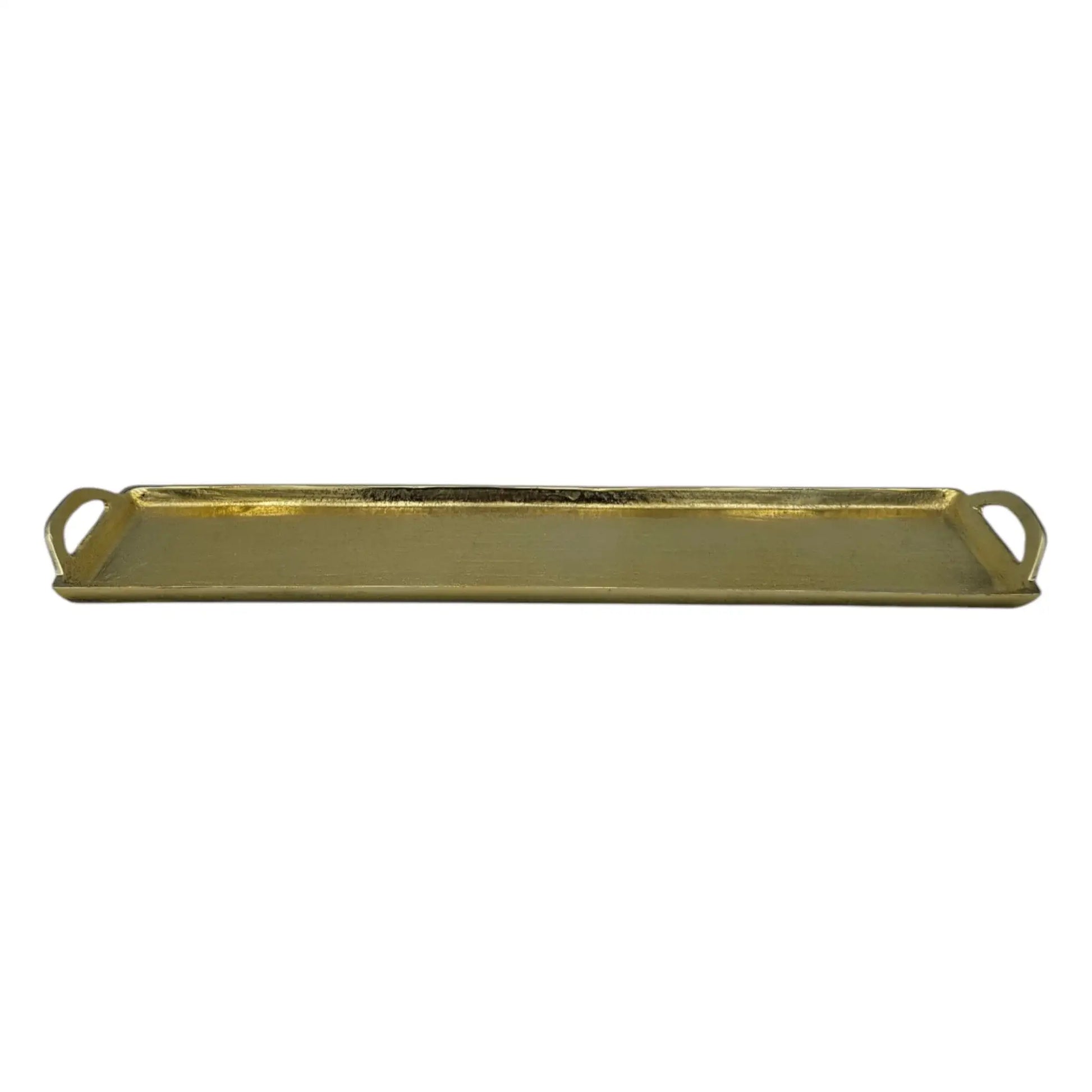 Dekotablett Gold XXL 60 cm aus Aluminium mit zwei Griffen