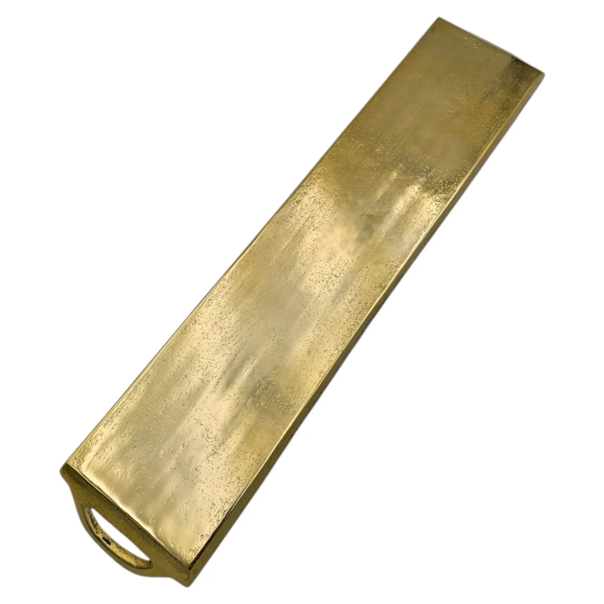 Griff des goldenen Dekotabletts in Nahaufnahme