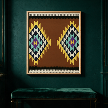 Kunstdruck Peacock kastanienbraun | Warme Boho-Wandkunst
