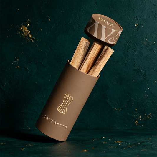 Palo Santo 3er Set | Heiliges Räucherholz aus Peru – Anwendung vor tiefem Smaragdgrün