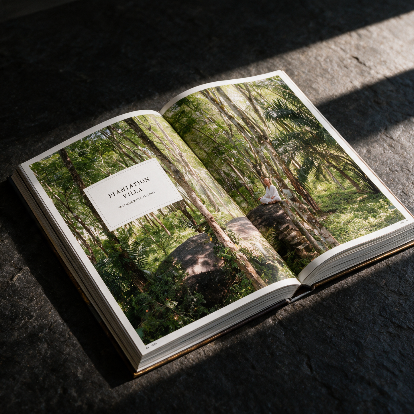 Great Escapes Yoga | Der Retreat-Bildband für Yogareisen – Material- und Detailansicht in der smaragdgrünen Temple-of-Desire-Bildwelt