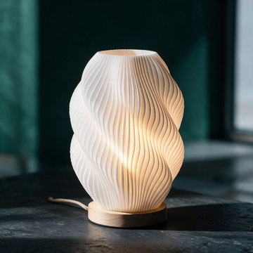 Twuro Tischlampe | Wellen-Lichtkörper für warme Atmosphäre