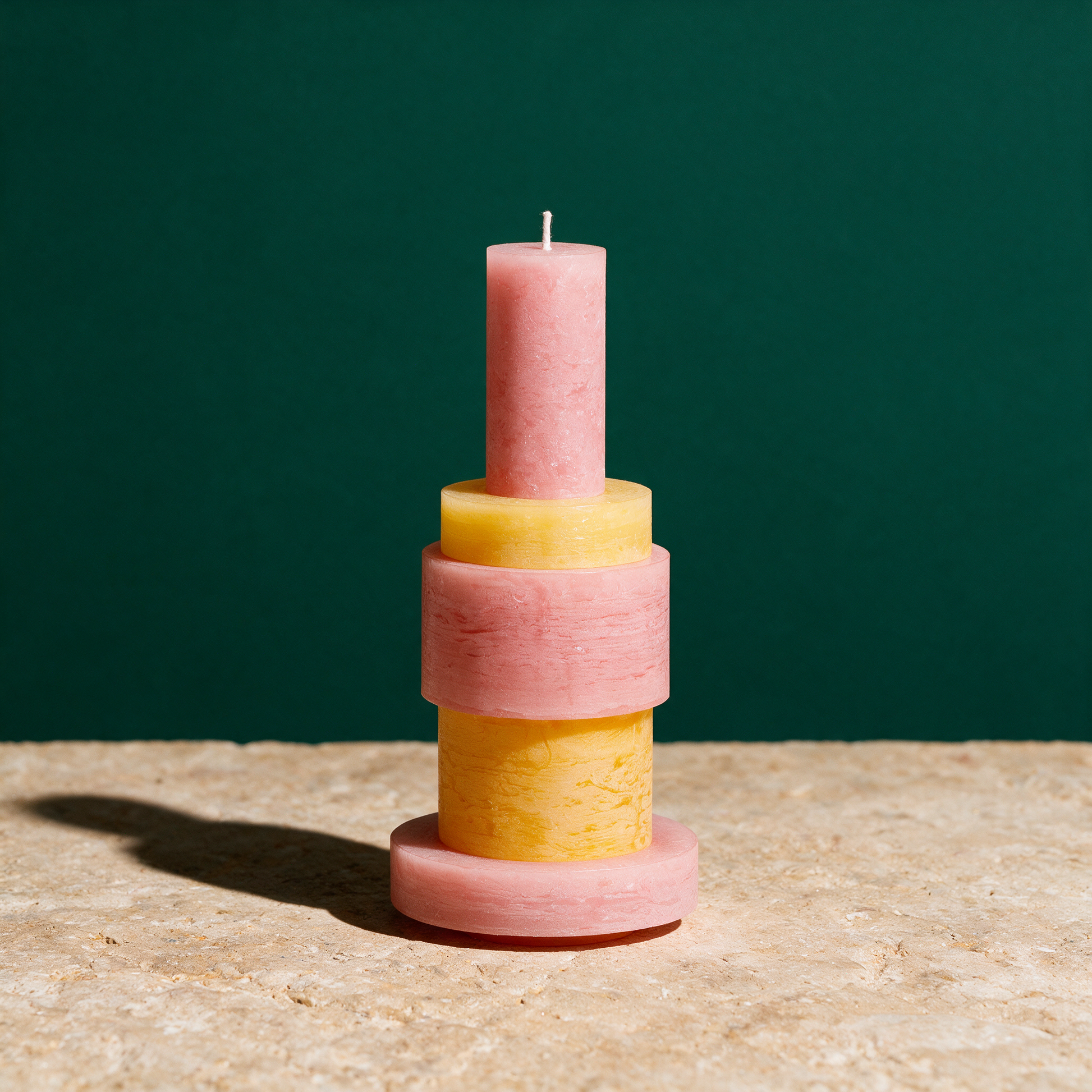 Candle Stack 03 Pink & Gelb | 5-teiliges Stapelkerzen-Set, ca. 80 Std. – stack arrangement 1 in der Temple-of-Desire-Bildwelt