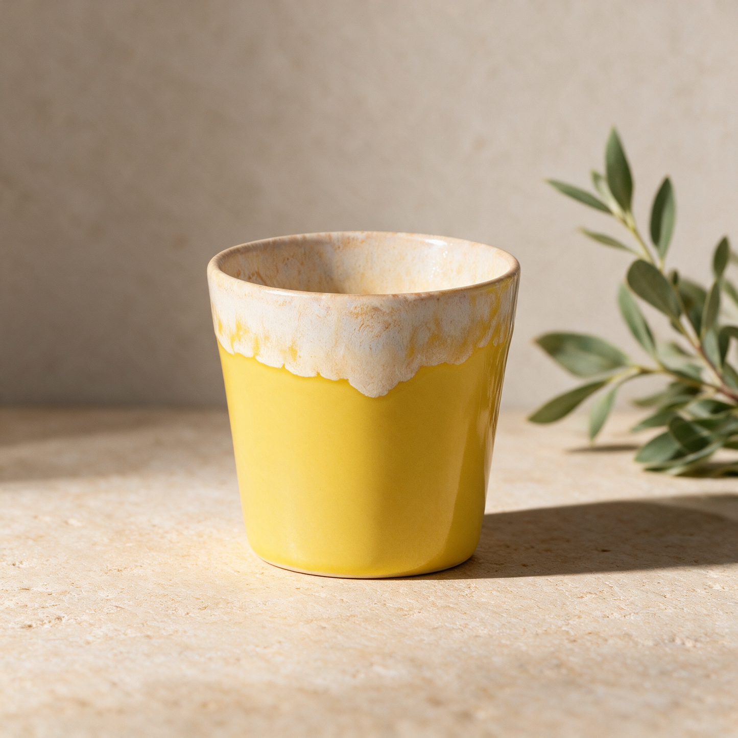 Costa Nova Café Lungo Cup 210 ml | Steinzeug-Tasse aus Portugal – variant gelb, Variante Gelb in der Temple-of-Desire-Bildwelt
