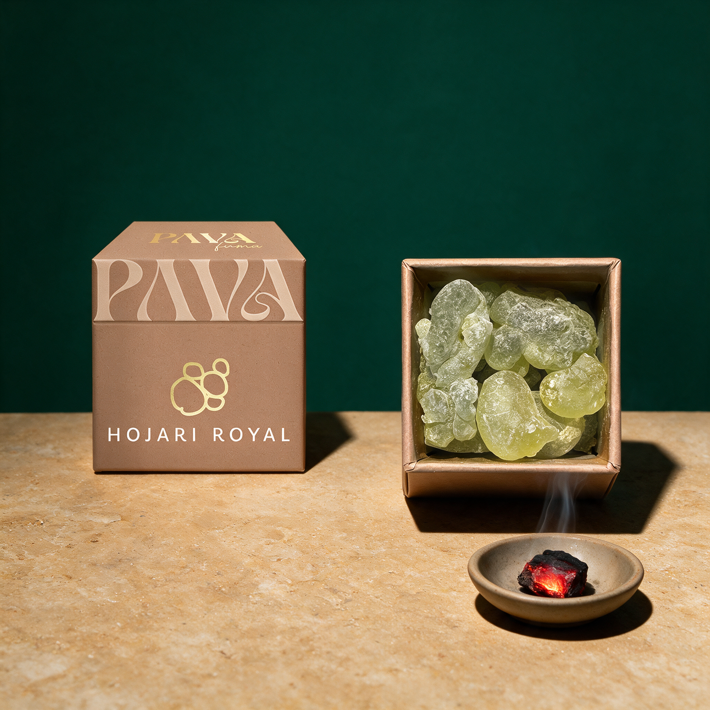 Hojari Royal Weihrauch | Königsklasse-Räucherharz aus dem Oman – Anwendungsansicht in der Temple-of-Desire-Bildwelt