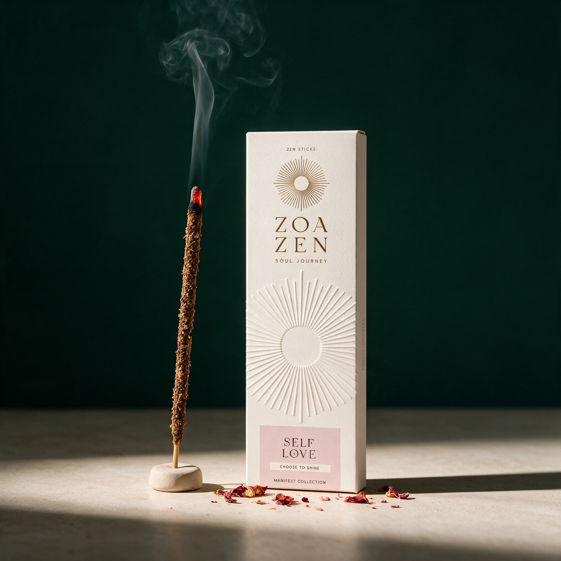 Self Love Zen Sticks | Palo Santo & Myrte Räucherstäbchen – reine Produktansicht in der Temple-of-Desire-Bildwelt