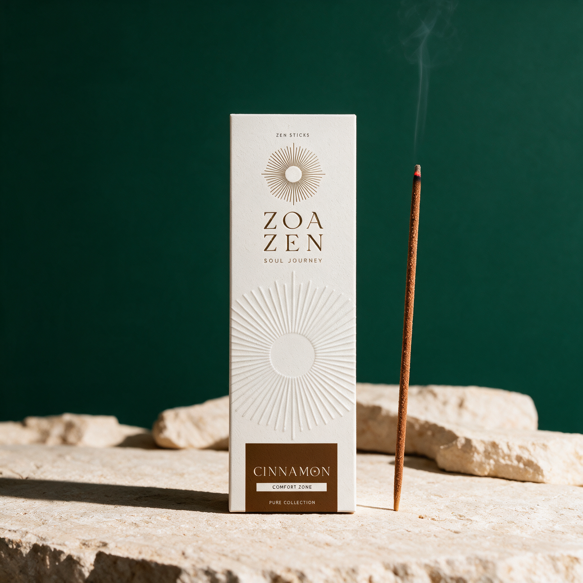 Cinnamon Zen Sticks | Palo Santo & Zimt Räucherstäbchen – reine Produktansicht in der Temple-of-Desire-Bildwelt