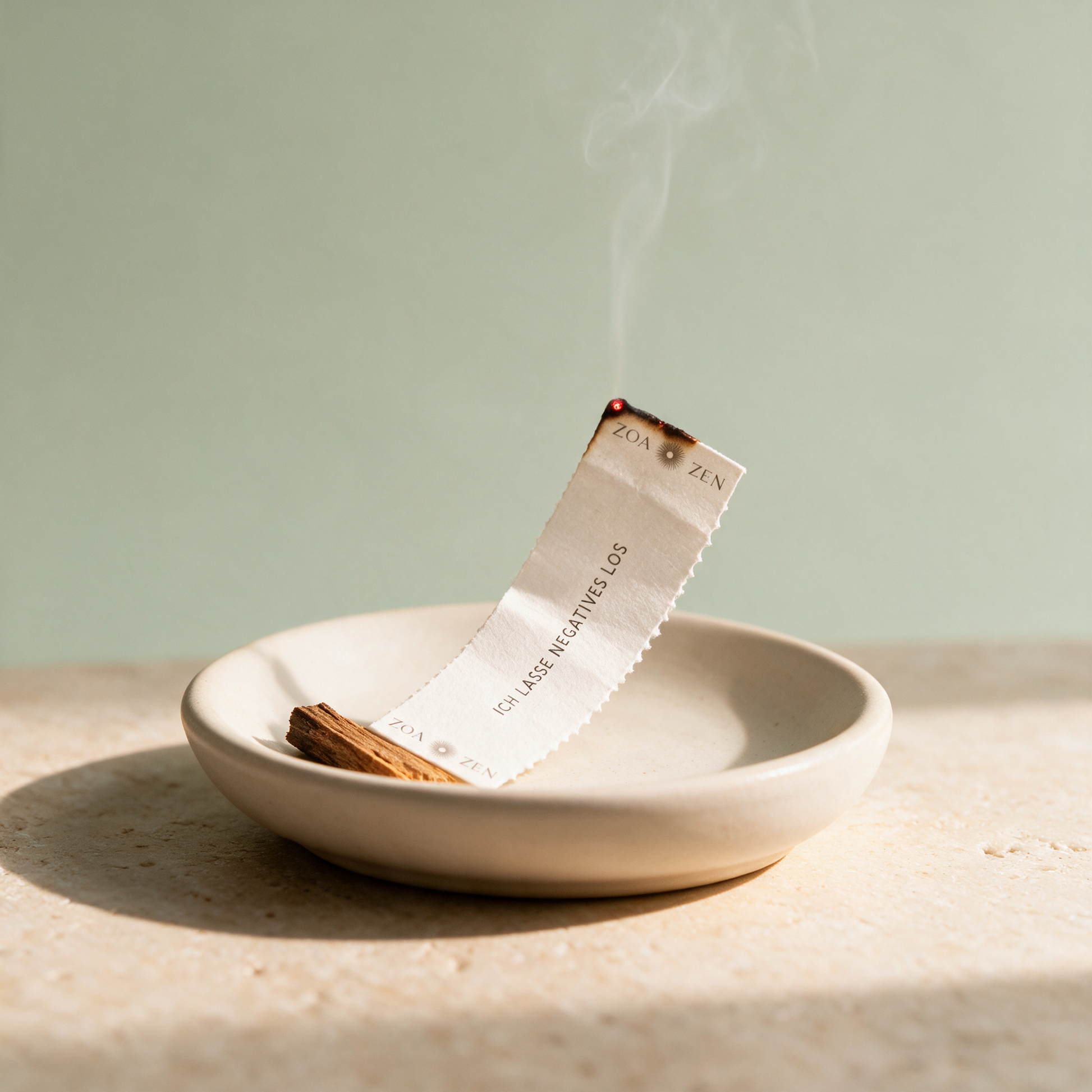 Deep Talk Zen Paper | Herbes Räucherpapier für Fokus & Klarheit – application smoldering in der Temple-of-Desire-Bildwelt