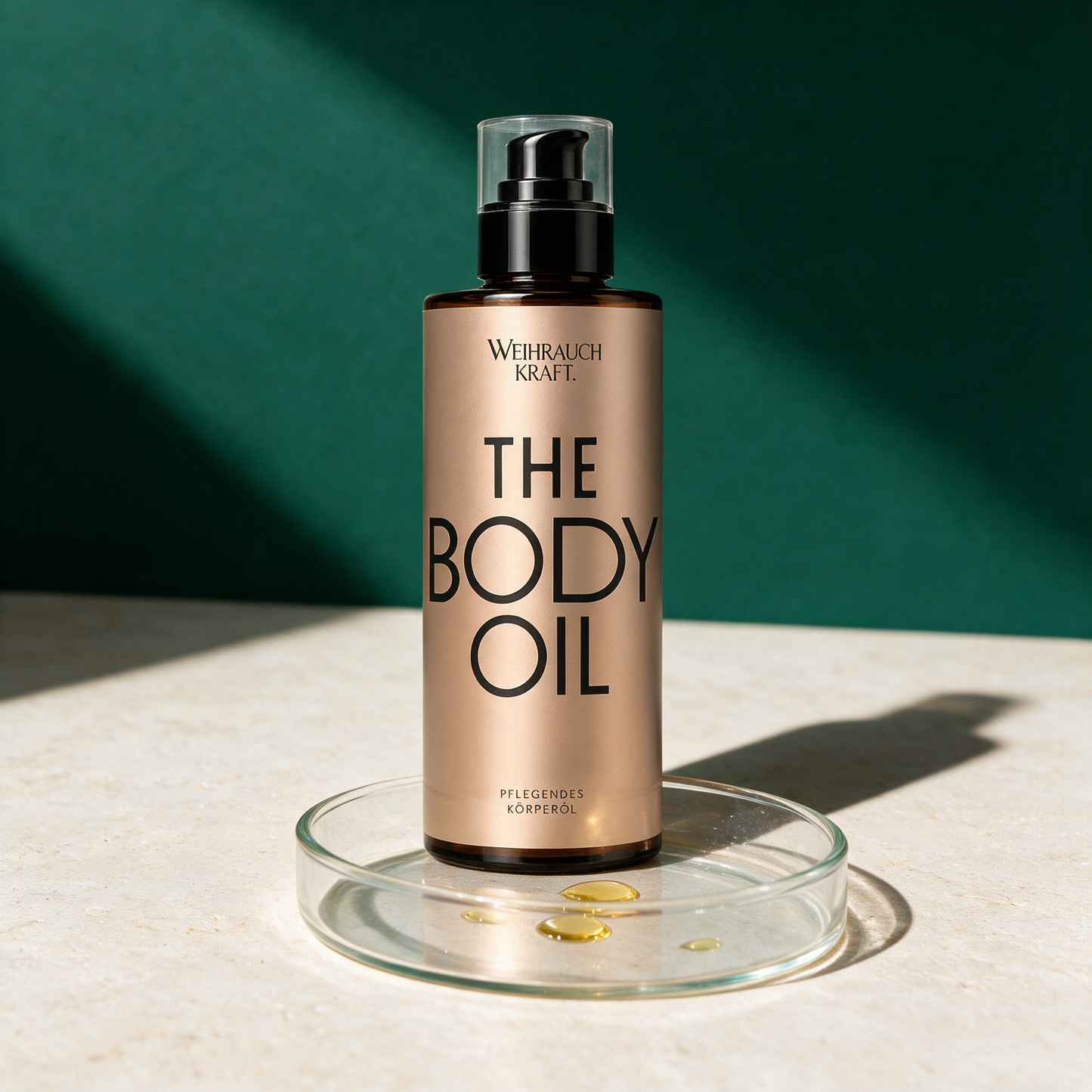 THE BODY OIL | Weihrauch-Körperöl mit Jojoba, Oliven- & Kokosöl – texture in der Temple-of-Desire-Bildwelt