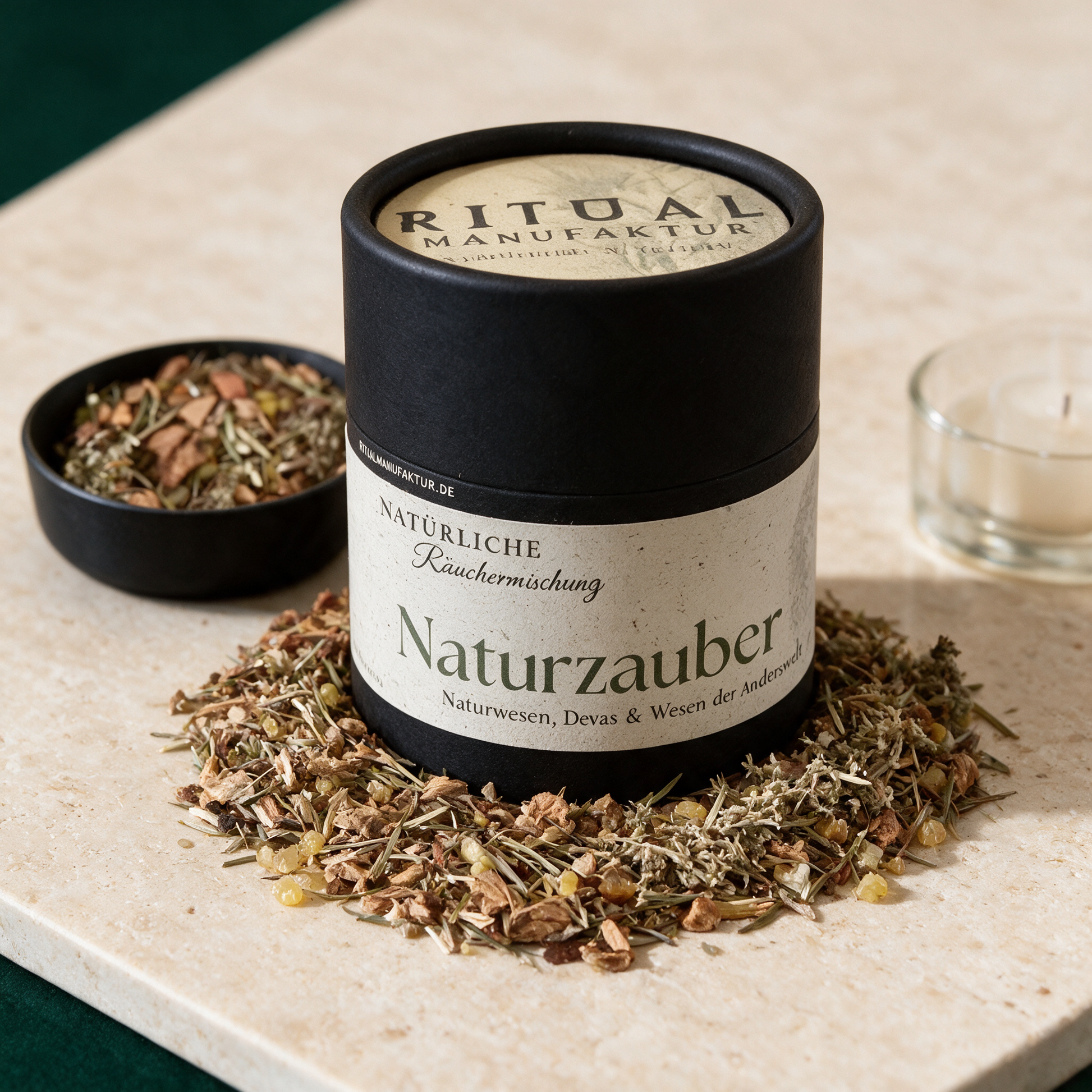 Naturzauber Räuchermischung – reine Produktansicht in der Temple-of-Desire-Bildwelt