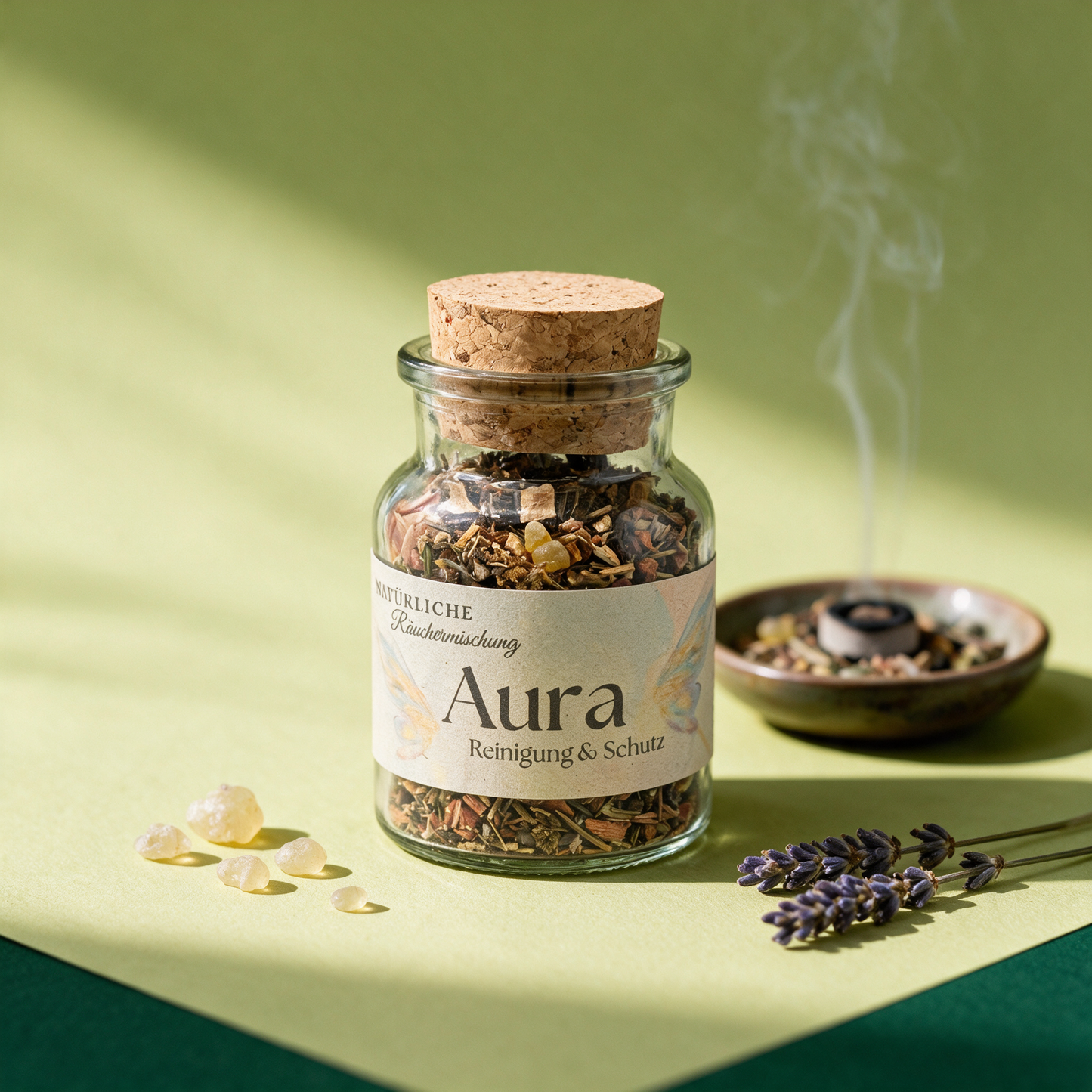 Aura Reinigung und Schutz Räuchermischung – reine Produktansicht in der Temple-of-Desire-Bildwelt