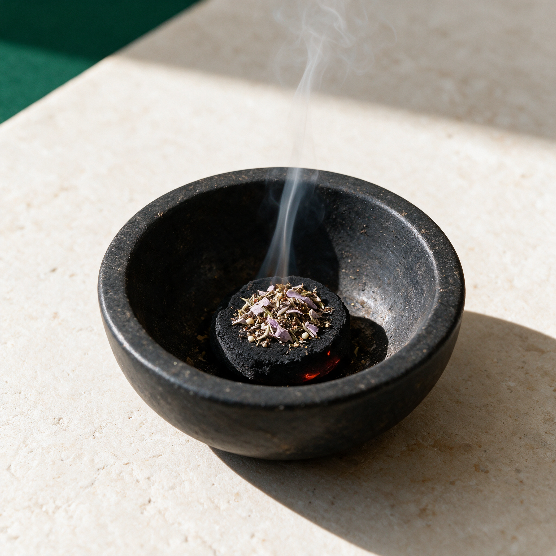 Inner Work Räuchermischung – Anwendungsansicht in der Temple-of-Desire-Bildwelt