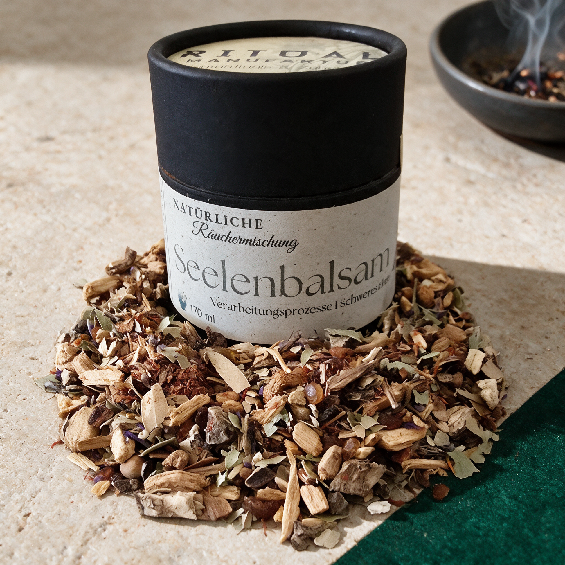 Seelenbalsam Räuchermischung – contents in der Temple-of-Desire-Bildwelt