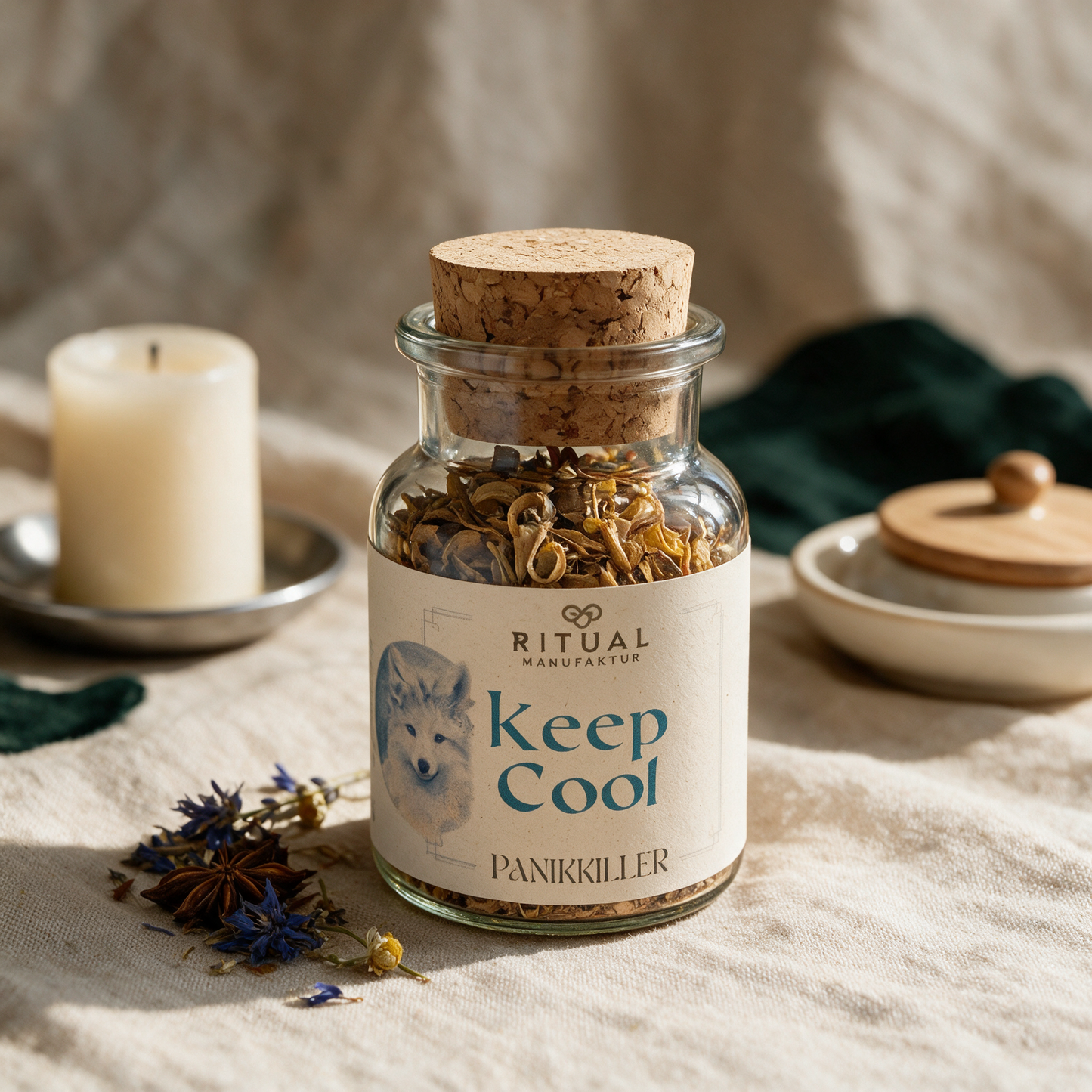 Keep Cool Räuchermischung – für ruhige, gelassene Momente – reine Produktansicht in der Temple-of-Desire-Bildwelt