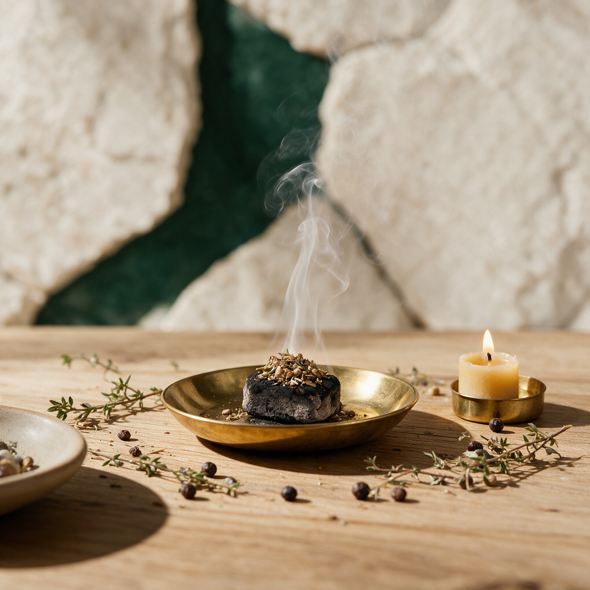 Wahrnehmung Räuchermischung – für Meditation & innere Klarheit – Anwendungsansicht in der Temple-of-Desire-Bildwelt