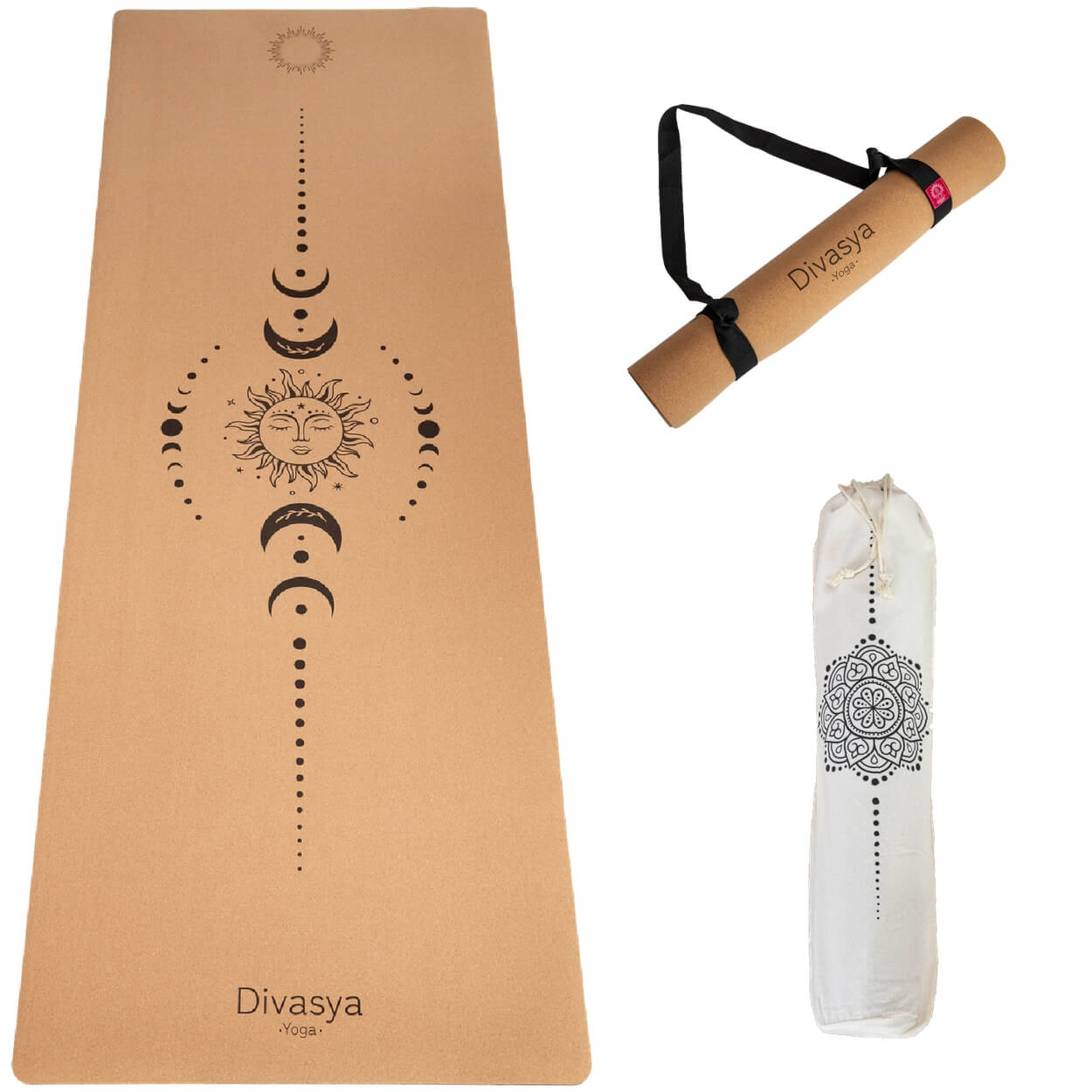 Yogamatte aus Kork mit Naturkautschuk für Vinyasa Yoga