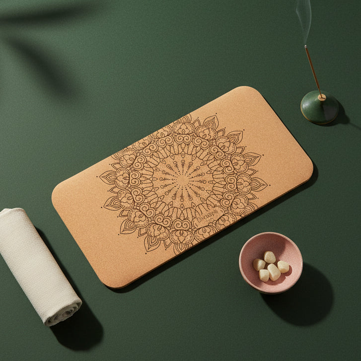 Yoga Pad aus Kork und Naturkautschuk, 64 x 33 cm, rechteckig